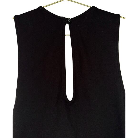 GUESS Little Black Sleeveless Mini Dress Size S/P V-Neck Tulip Hem - Picture 4 of 5